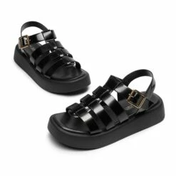 Soft Cushion Gladiator Platform Sandals BLACK -DREAM PAIRS Sales 0818 BLACK 4