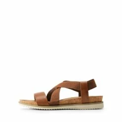 Cushioned Footbed Elastic Strap Sandals BROWN-PU