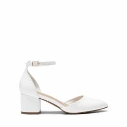 Pointed Toe Low Chunky Pumps WHITE -DREAM PAIRS Sales 0825 WHITE 2