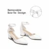 Pointed Toe Low Chunky Pumps WHITE 1 Pointed Toe Low Chunky Pumps WHITE -DREAM PAIRS Sales 0825 WHITE 5