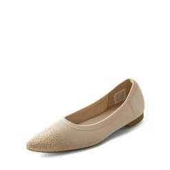 Lightweight Pointed Toe Sparkly Flats APRICOT -DREAM PAIRS Sales 0832 杏色