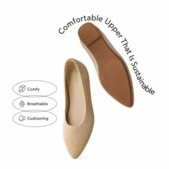 Lightweight Pointed Toe Sparkly Flats APRICOT -DREAM PAIRS Sales 0833 杏色1