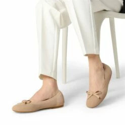 Comfortable Round Toe Knit Ballet Flats NUDE 10 Comfortable Round Toe Knit Ballet Flats NUDE -DREAM PAIRS Sales 0834 nude201