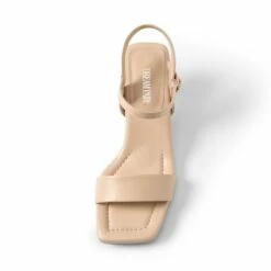 Square Toe Kitten Heel Sandals NUDE -DREAM PAIRS Sales 0837 NUDE 4