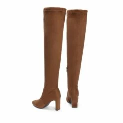 Stretch Thigh-High Boots BROWN-SUEDE