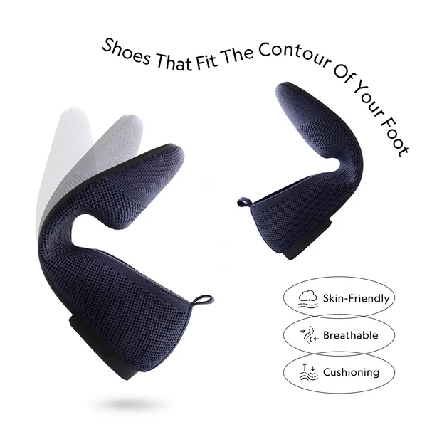 Square Toe Knit Sustainable Flats NAVY 3 Square Toe Knit Sustainable Flats NAVY