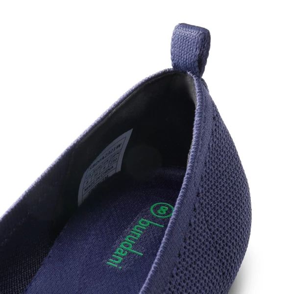 Square Toe Knit Sustainable Flats NAVY 9 Square Toe Knit Sustainable Flats NAVY - Image 7