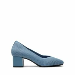 Square Toe Block Heel Knit Pumps DENIM BLUE 11 Square Toe Block Heel Knit Pumps DENIM BLUE -DREAM PAIRS Sales 0844 DEMIN BLUE2