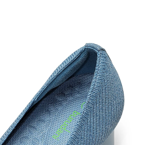 Square Toe Block Heel Knit Pumps DENIM BLUE 3 Square Toe Block Heel Knit Pumps DENIM BLUE