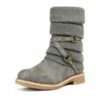 Buckle Strap Mid Calf Snow Boots GREY -DREAM PAIRS Sales 0844 DREAM PAIRS Women OUSSIE GREY 1