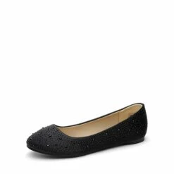Ballet Rhinestone Sparkly Flats Shoes BLACK -DREAM PAIRS Sales 0844 SHINE BLACK 1