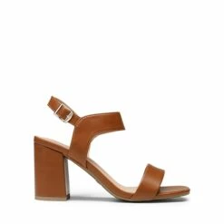 High Heel Square Toe Chunky Strap Sandals BROWN -DREAM PAIRS Sales 0847 BROWN 2