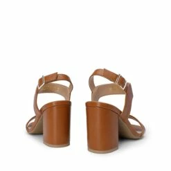 High Heel Square Toe Chunky Strap Sandals BROWN -DREAM PAIRS Sales 0847 BROWN 4