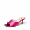 Square Toe Slip-On Heel Sandals PINK-METALIC 2 Square Toe Slip-On Heel Sandals PINK-METALIC -DREAM PAIRS Sales 0848 紫红1