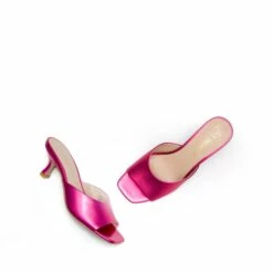 Square Toe Slip-On Heel Sandals PINK-METALIC -DREAM PAIRS Sales 0848 紫红5
