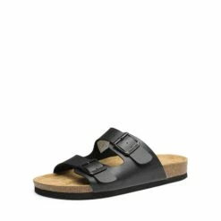 Lightweight Cushioned Slide Sandals BLACK -DREAM PAIRS Sales 0852 BLACK1