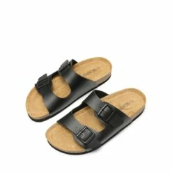 Lightweight Cushioned Slide Sandals BLACK