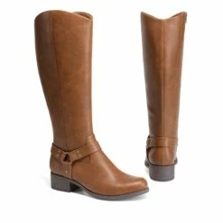 Side Zipper Buckle Riding Boots BROWN 15 Side Zipper Buckle Riding Boots BROWN -DREAM PAIRS Sales 0852 BROWN 3