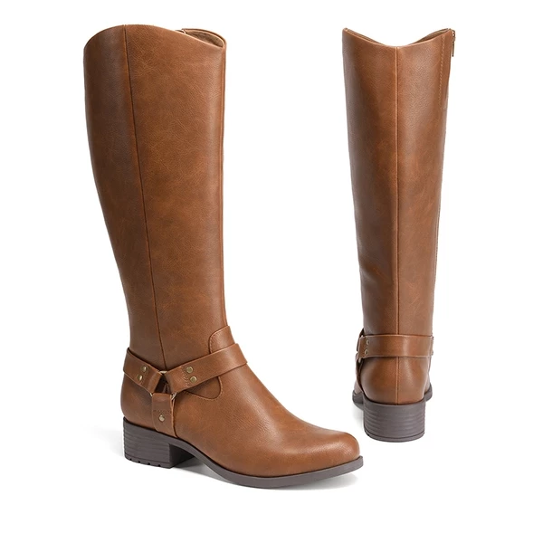 Side Zipper Buckle Riding Boots BROWN 9 Side Zipper Buckle Riding Boots BROWN - Image 7