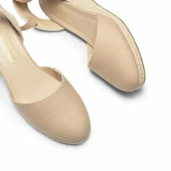 Lace Up Espadrilles Wedge Sandals NUDE-CANVAS -DREAM PAIRS Sales 0853 NUDE CANVAS4