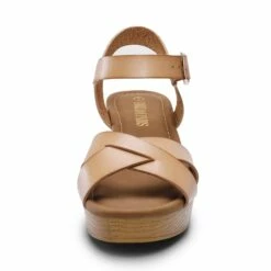 Chunky Criss Cross Platform Sandals NUDE