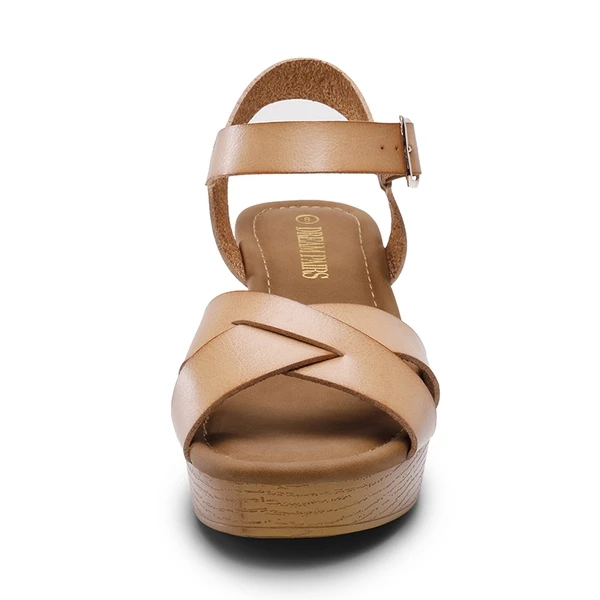 Chunky Criss Cross Platform Sandals NUDE 3 Chunky Criss Cross Platform Sandals NUDE