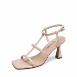 T-strap Square Toe Heel Sandals NUDE -DREAM PAIRS Sales 0856 NUDE201