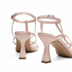 T-strap Square Toe Heel Sandals NUDE -DREAM PAIRS Sales 0856 NUDE204