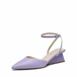 Pointed Toe Chunky Low Heel Pumps PURPLE -DREAM PAIRS Sales 0856 PURPLE201