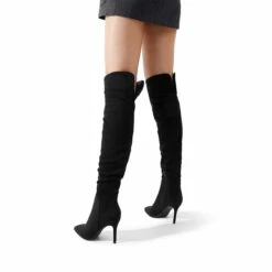 Pointed Toe Stiletto Over-The-Knee Boots BLACK-SUEDE 11 Pointed Toe Stiletto Over-The-Knee Boots BLACK-SUEDE -DREAM PAIRS Sales 0858 BLACK SUEDE 7