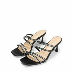 Square Toe Strappy Heel Sandals BLACK-RHINESTONE -DREAM PAIRS Sales 0901 BLACK RHINESTONE4