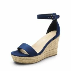 Platform One Strap Espadrille Wedge Sandals NAVY -DREAM PAIRS Sales 0901 NAVY1