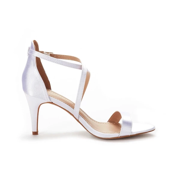 Criss Cross Stiletto Pump Heels Sandals WHITE 5 Criss Cross Stiletto Pump Heels Sandals WHITE - Image 3