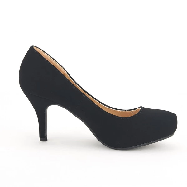 Classic Closed Toe 3 Inch Heels Pumps BLACK NUBUCK 3 Classic Closed Toe 3 Inch Heels Pumps BLACK NUBUCK