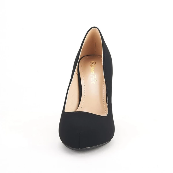 Classic Closed Toe 3 Inch Heels Pumps BLACK NUBUCK 4 Classic Closed Toe 3 Inch Heels Pumps BLACK NUBUCK - Image 2