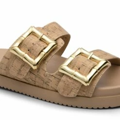 Arch Support Buckle Slide Sandals COGNAC -DREAM PAIRS Sales 0909 COGNAC5