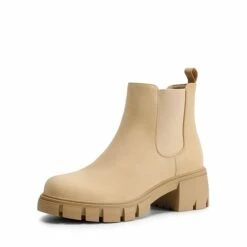 Chunky Lug Sole Chelsea Boots NUDE 13 Chunky Lug Sole Chelsea Boots NUDE -DREAM PAIRS Sales 0909 NUDE 1
