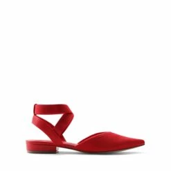 Ankle Strap Pointed Toe Flats With V-Cut Vamp RED -DREAM PAIRS Sales 0912 RED 5