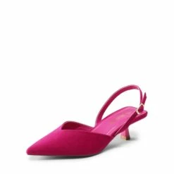 V Vamp Slingback Kitten Heels Pumps HOT PINK -DREAM PAIRS Sales 0914 HOT PINK 1