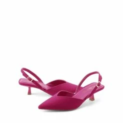 V Vamp Slingback Kitten Heels Pumps HOT PINK -DREAM PAIRS Sales 0915 HOT PINK 6