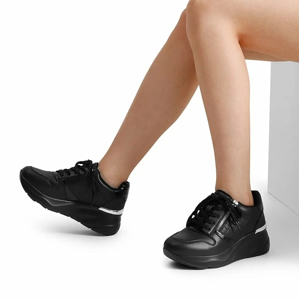 Platform Wedge Sneakers ALL BLACK 3 Platform Wedge Sneakers ALL BLACK - Image 2