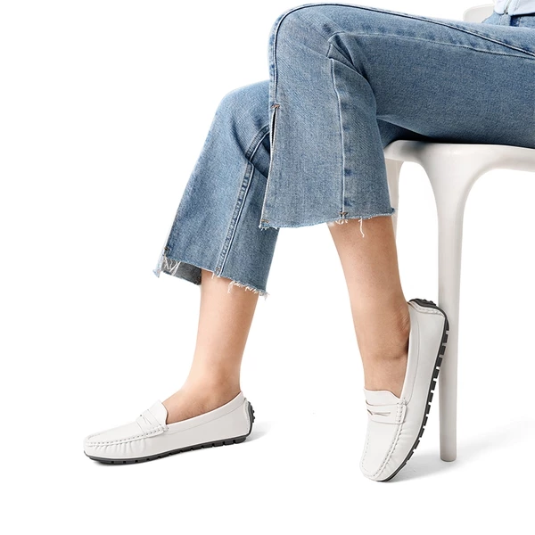 Casual Slip-on Penny Loafers WHITE 4 Casual Slip-on Penny Loafers WHITE - Image 2