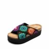 Raffia Flatform Flat Sandals BLACK MULTI -DREAM PAIRS Sales 0921 BLACK20MULTI1
