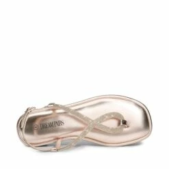 Ankle Strap Rhinestone Flat Sandals CHAMPAGNE 10 Ankle Strap Rhinestone Flat Sandals CHAMPAGNE -DREAM PAIRS Sales 0925 champagne204