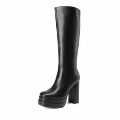 Platform Chunky Knee High Boots BLACK -DREAM PAIRS Sales 0927 BLACK 65 1 1