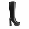 Platform Chunky Knee High Boots BLACK