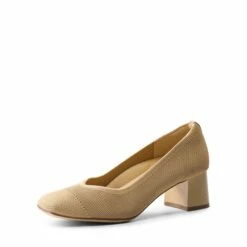 Water-Resistant Block Heel Knit Pumps BEIGE -DREAM PAIRS Sales 0928 BEIGE 1
