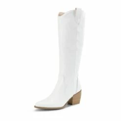 Dallas Embroidered Western Cowboy Knee High Boots WHITE -DREAM PAIRS Sales 0928 white205