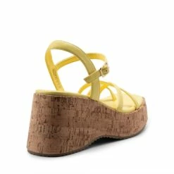 Platform Cork Wedge Sandals YELLOW -DREAM PAIRS Sales 0929 YELLOW3