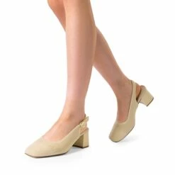 Slingback Knitted Square Toe Pumps APRICOT 10 Slingback Knitted Square Toe Pumps APRICOT -DREAM PAIRS Sales 0935 APRICOT8